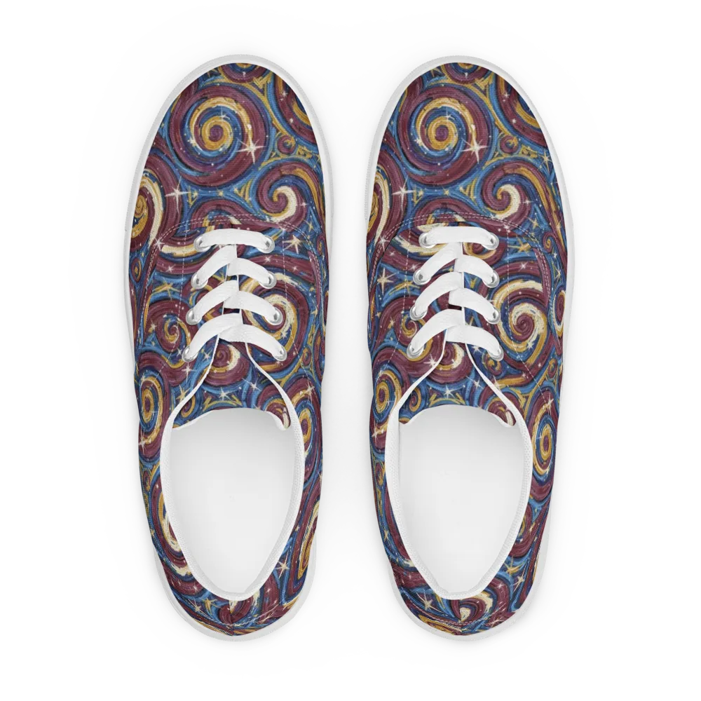 Astral Whorl on Men's Lace-Up Canvas Shoes — Front