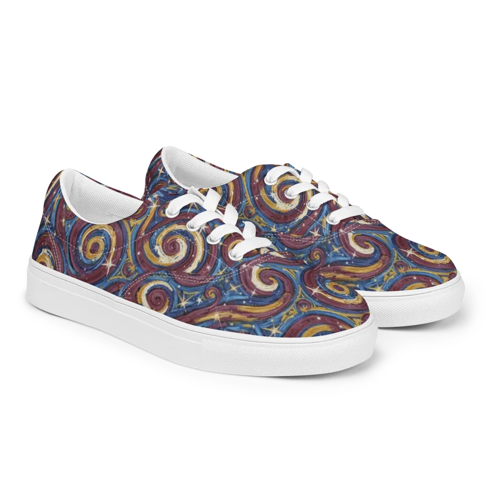 Astral Whorl on Men's Lace-Up Canvas Shoes — Right Front