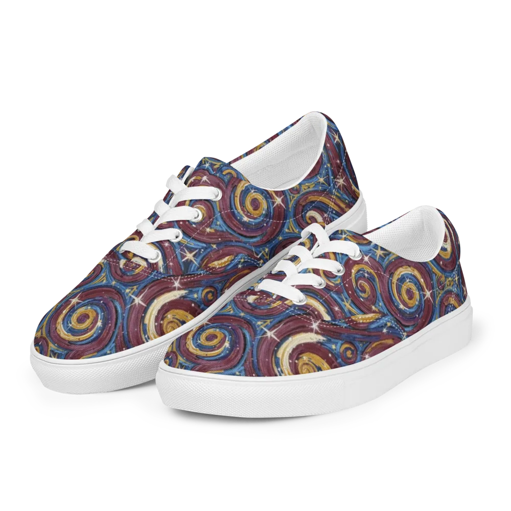 Astral Whorl on Men's Lace-Up Canvas Shoes — Left Front
