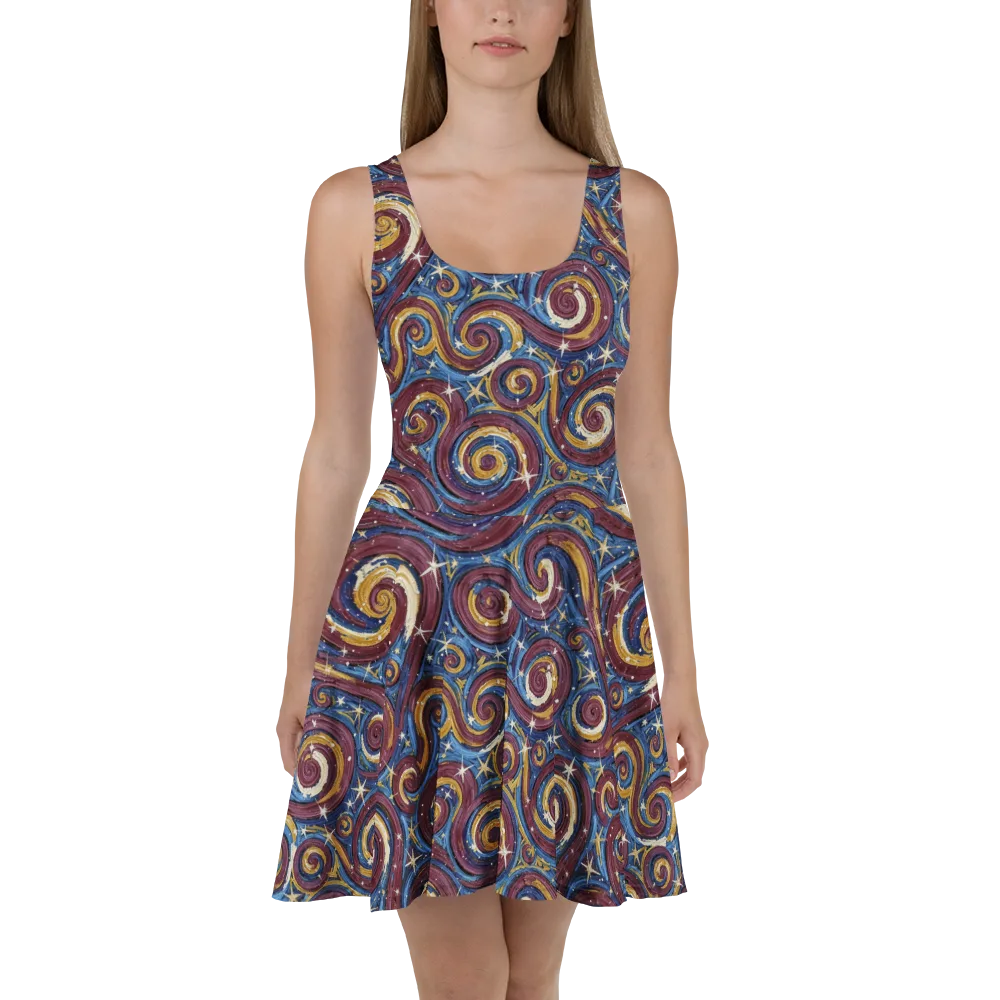 Astral Whorl on Skater Dress — Front