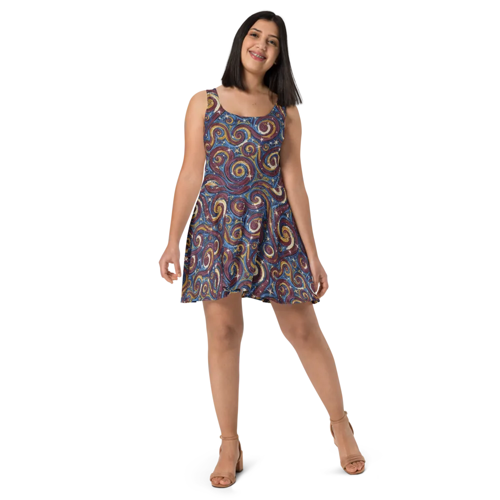 Astral Whorl on Skater Dress — Front