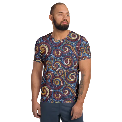 Astral Whorl on a Men's Athletic T-Shirt