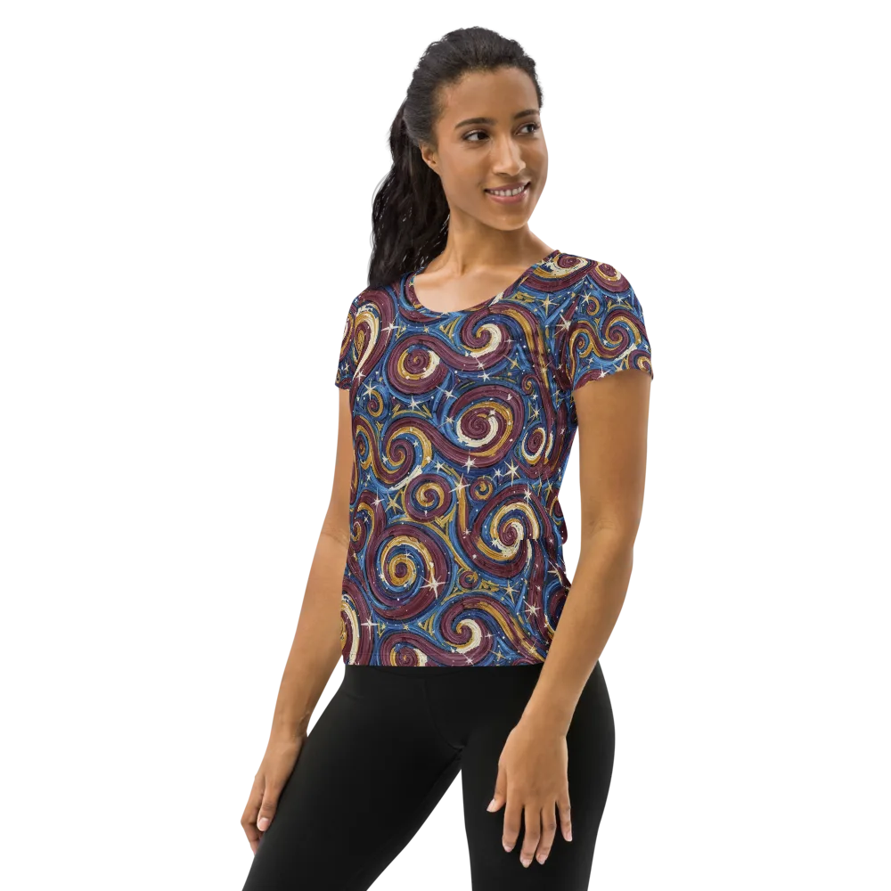 Astral Whorl on Women's Athletic T-Shirt — Left