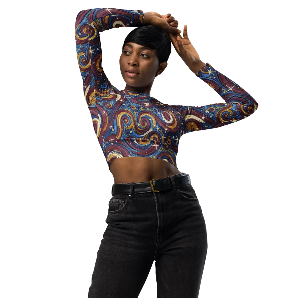 Astral Whorl on Long Sleeve Crop Top — Front