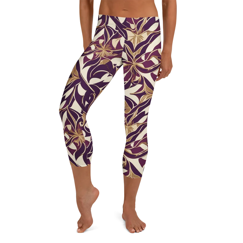 Amethyst Filigree on Capri Leggings — Front