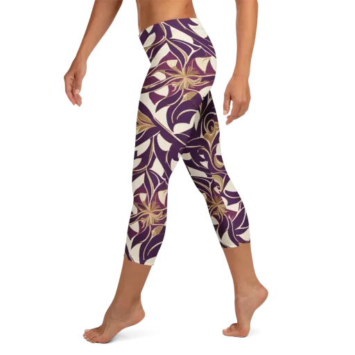 Amethyst Filigree on a Capri Leggings