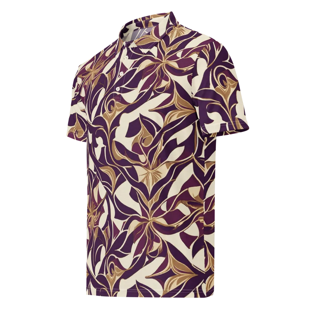 Amethyst Filigree on Men's Slim Fit Polo Shirt — Left Front