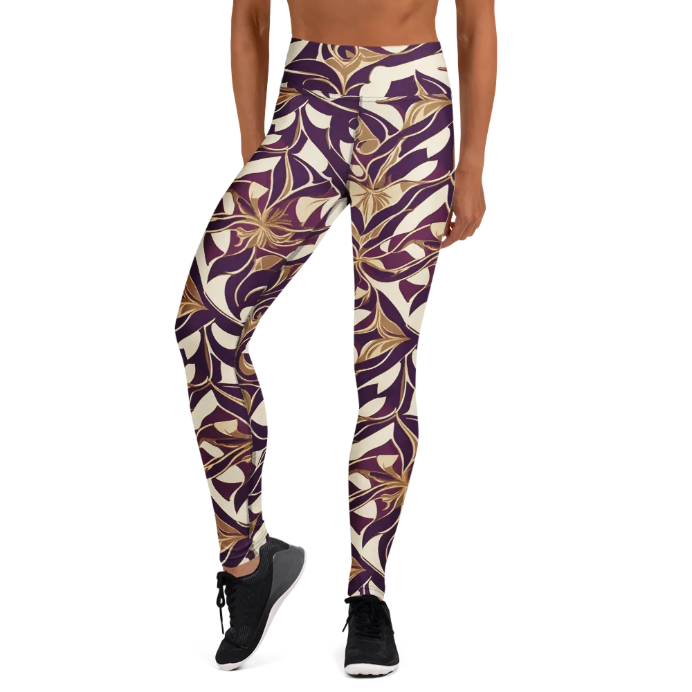 Amethyst Filigree on Yoga Leggings — Front