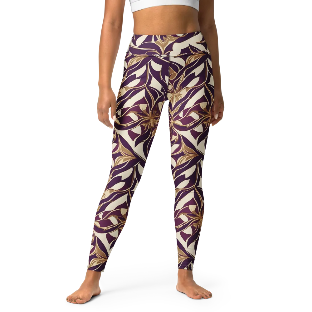 Amethyst Filigree on Yoga Leggings — Front