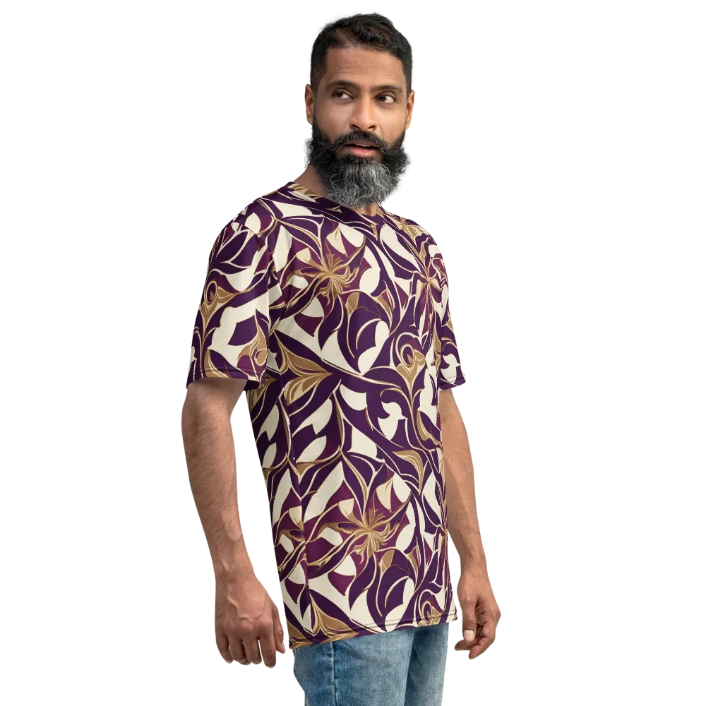 Amethyst Filigree on Men's Crew Neck T-Shirt — Right