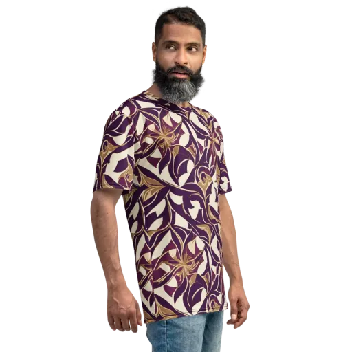 Amethyst Filigree on a Men's Crew Neck T-Shirt