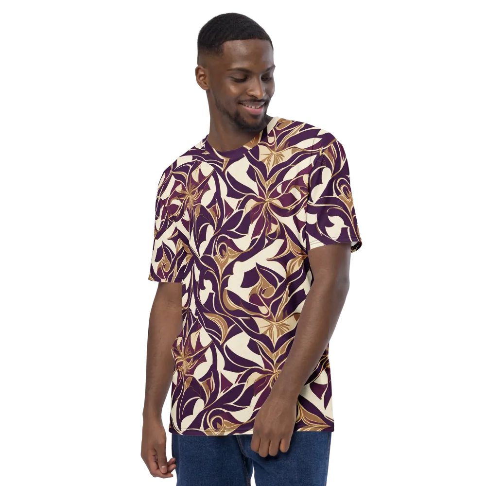 Amethyst Filigree on Men's Crew Neck T-Shirt — Left