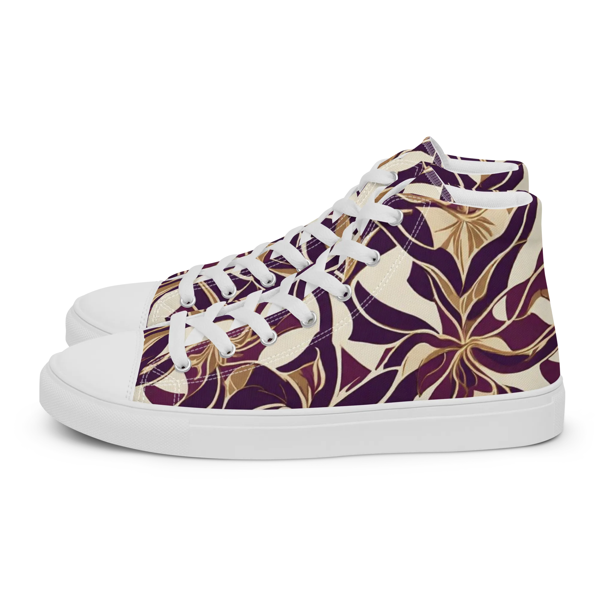 Amethyst Filigree on Women's High Top Canvas Shoes — Left