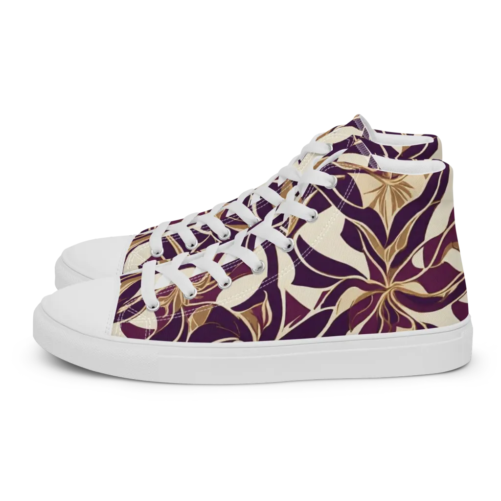 Amethyst Filigree on Women's High Top Canvas Shoes — Left