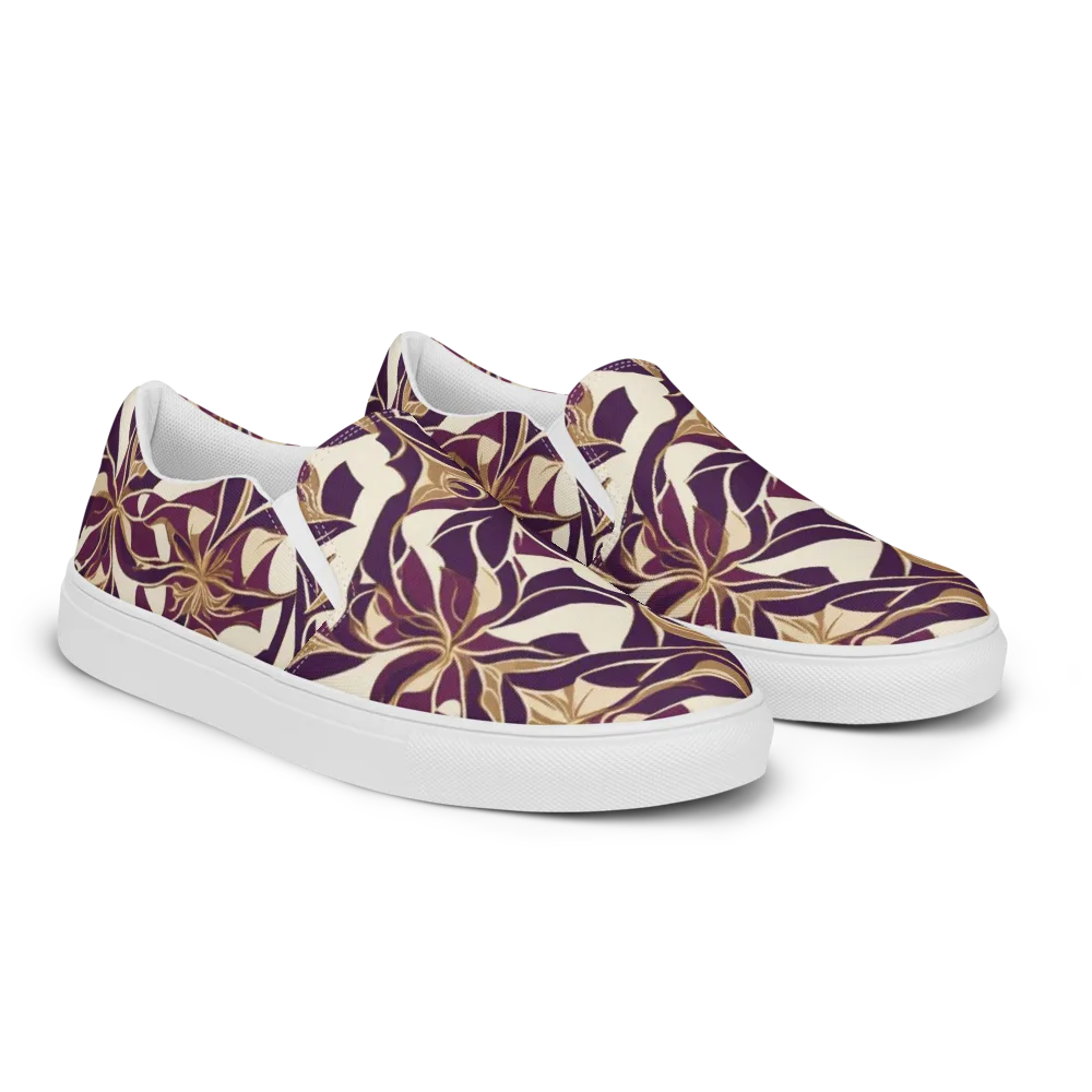 Amethyst Filigree on Men's Slip-On Canvas Shoes — Right Front