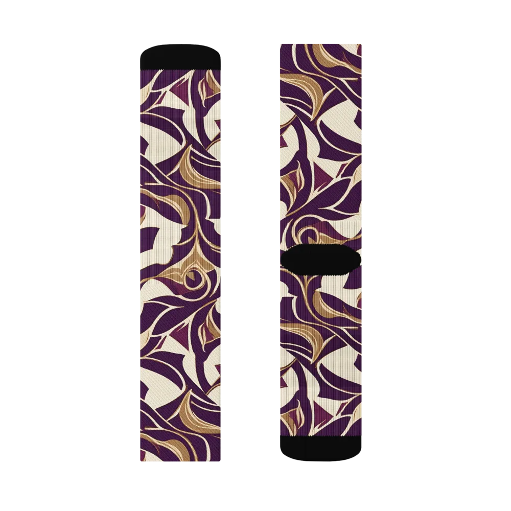 Amethyst Filigree on Socks — Right Sock