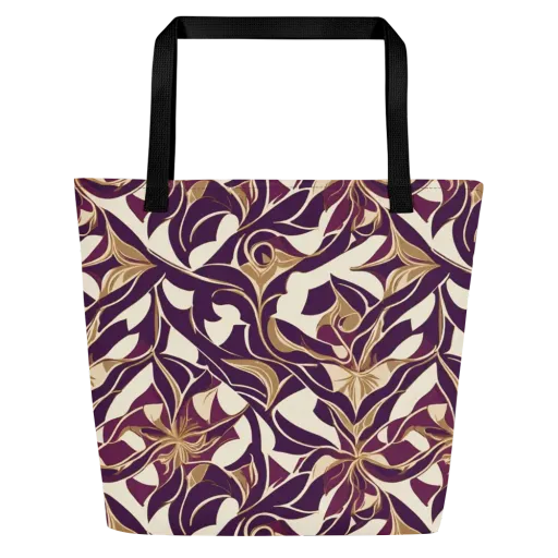 Amethyst Filigree on a Large Tote Bag W/ Pocket