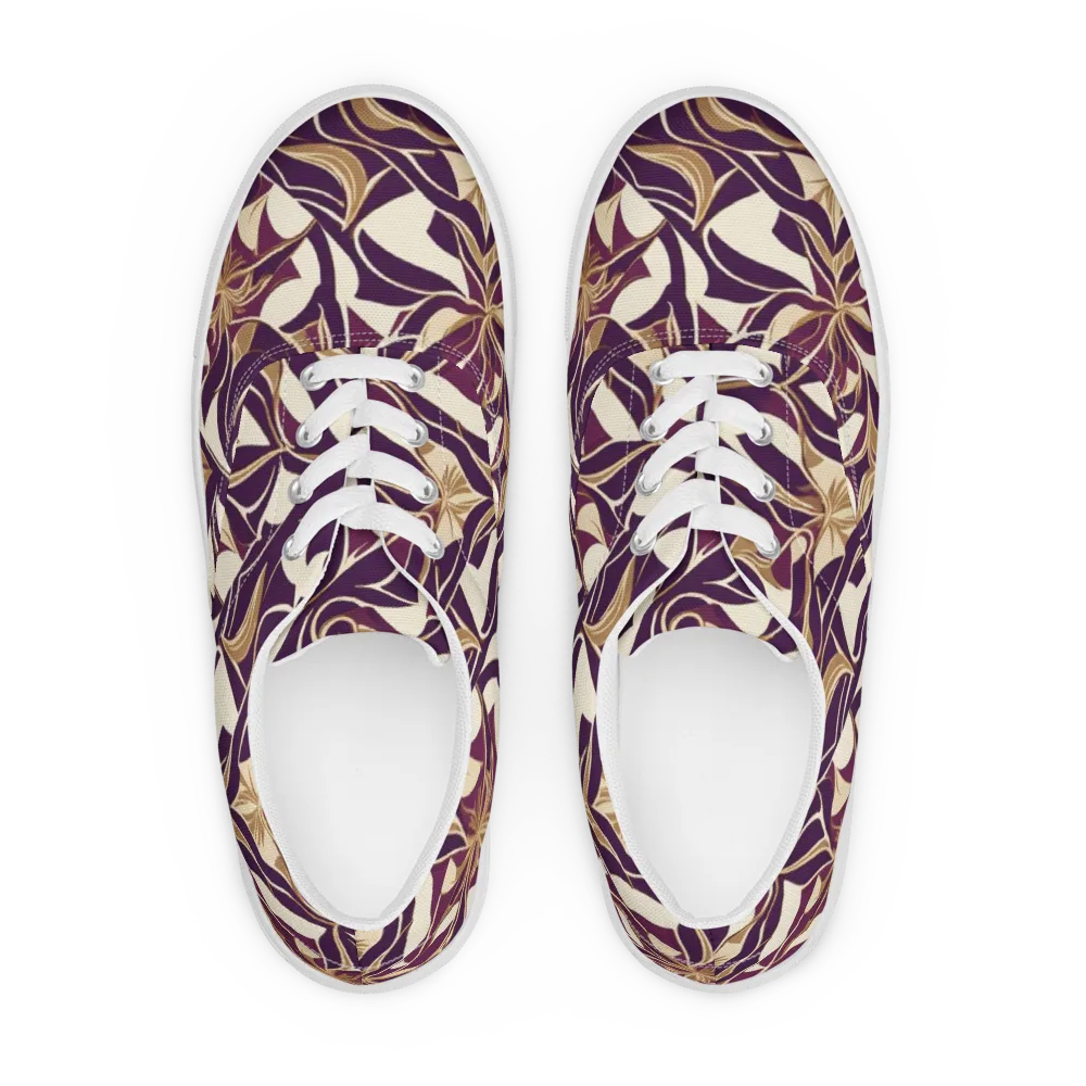 Amethyst Filigree on Men's Lace-Up Canvas Shoes — Front