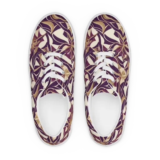 Amethyst Filigree on a Men's Lace-Up Canvas Shoes