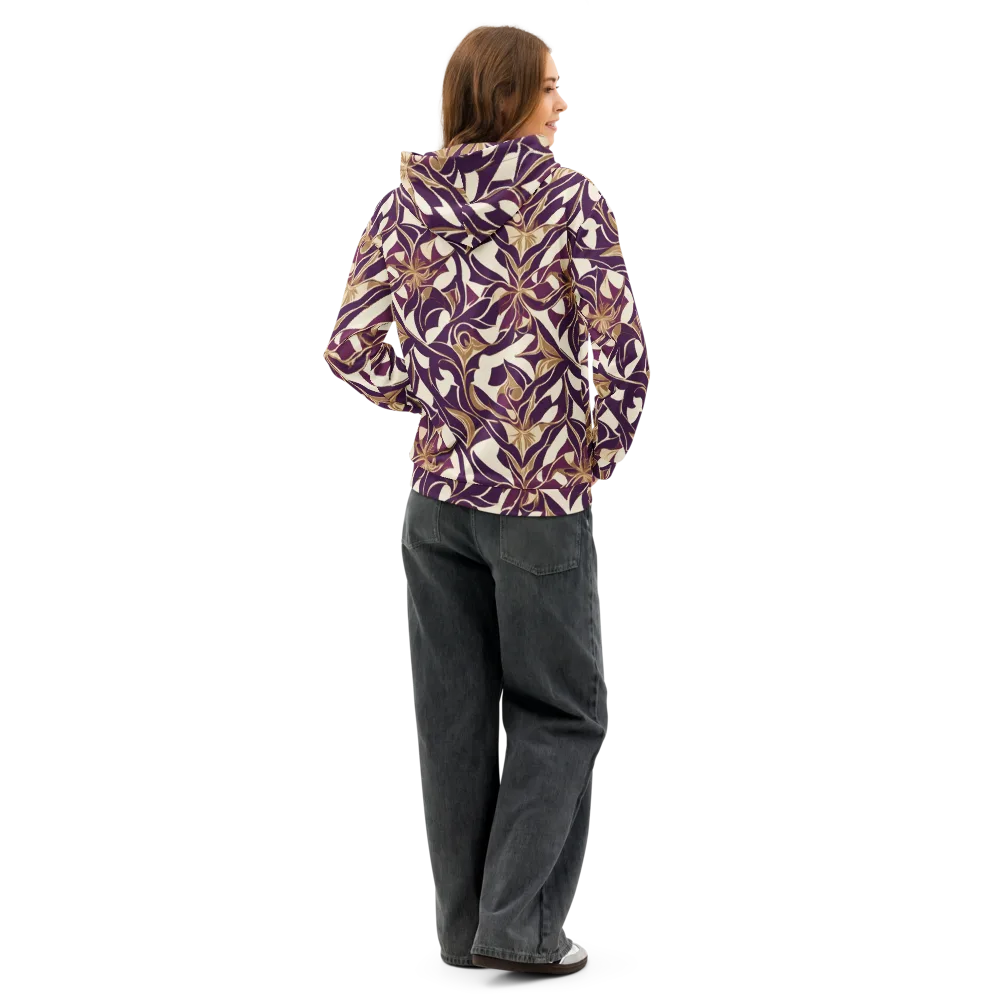 Amethyst Filigree on Cotton Hoodie — Back