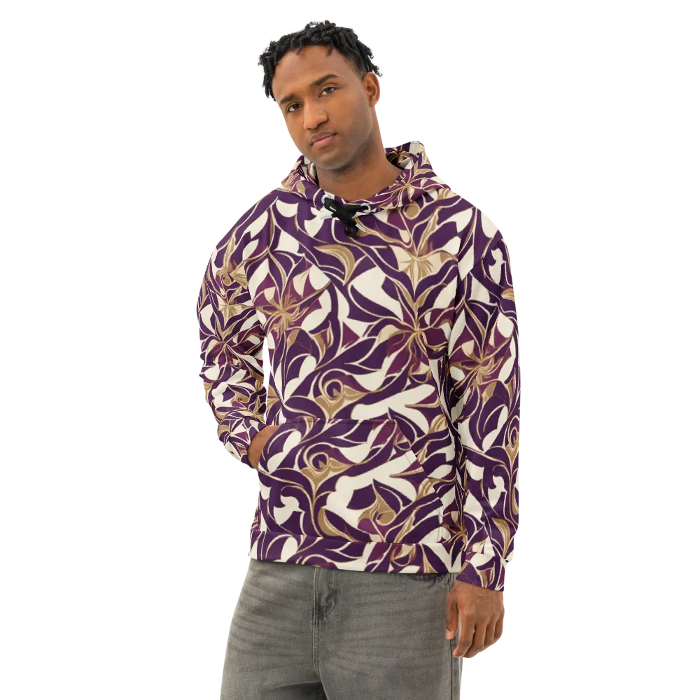 Amethyst Filigree on Cotton Hoodie — Left Front