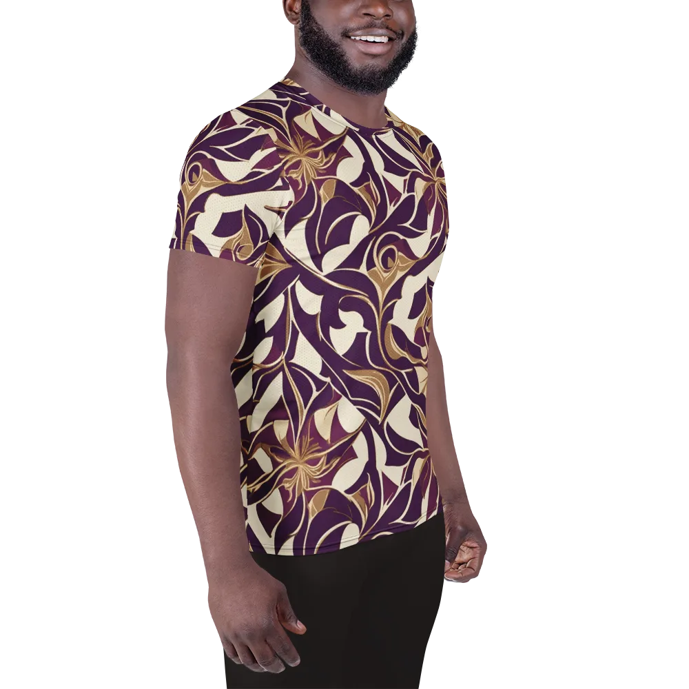 Amethyst Filigree on Men's Athletic T-Shirt — Right