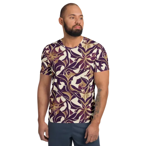 Amethyst Filigree on a Men's Athletic T-Shirt