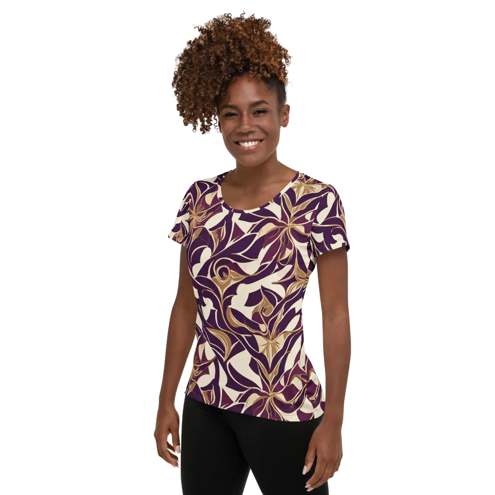 Amethyst Filigree on Women's Athletic T-Shirt — Left