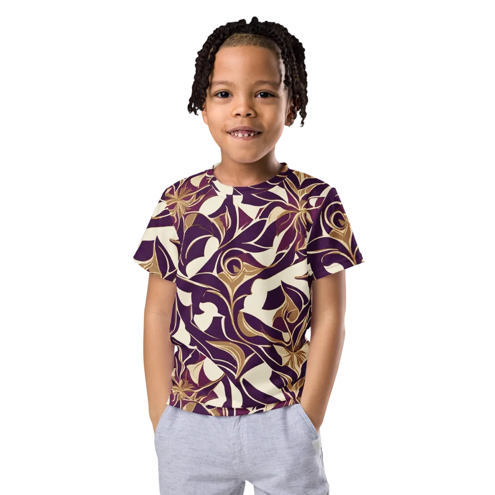 Amethyst Filigree on Kids Crew Neck T-Shirt — Front