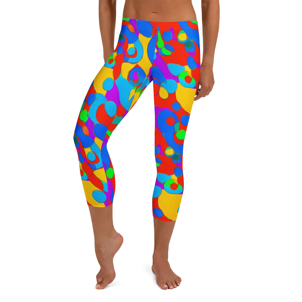 Acid Geometry on Capri Leggings — Front