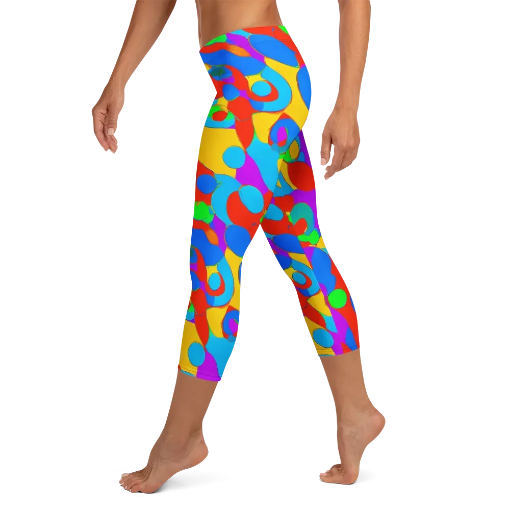 Acid Geometry on Capri Leggings — Left