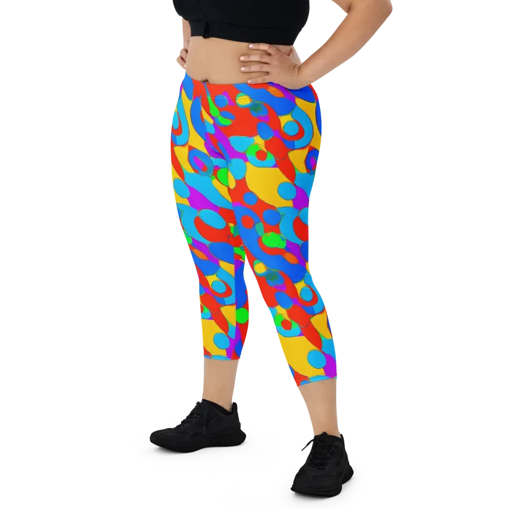 Acid Geometry on Capri Leggings — Front