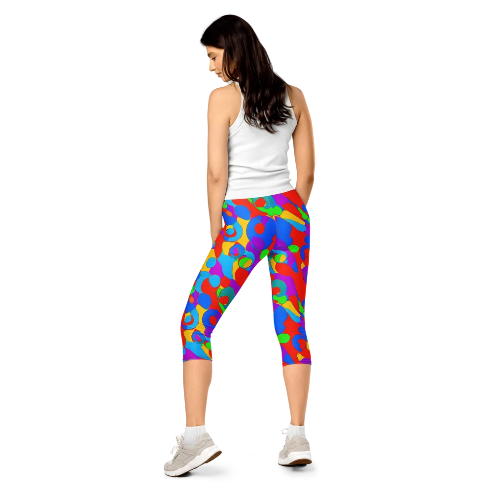 Acid Geometry on Capri Leggings — Back