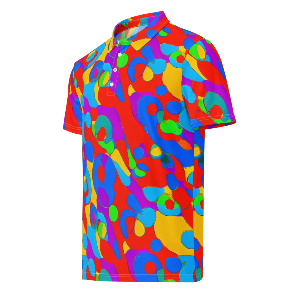 Acid Geometry on Men's Slim Fit Polo Shirt — Left Front