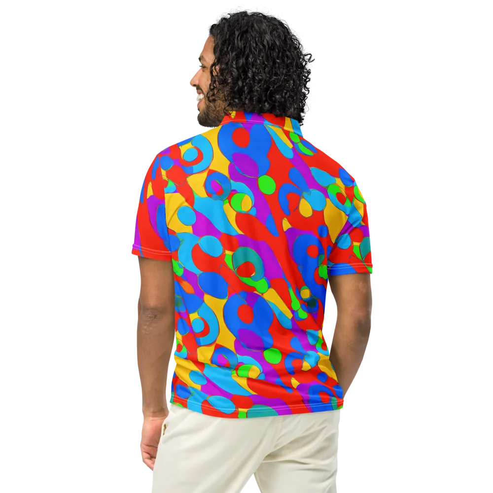 Acid Geometry on Men's Slim Fit Polo Shirt — Back