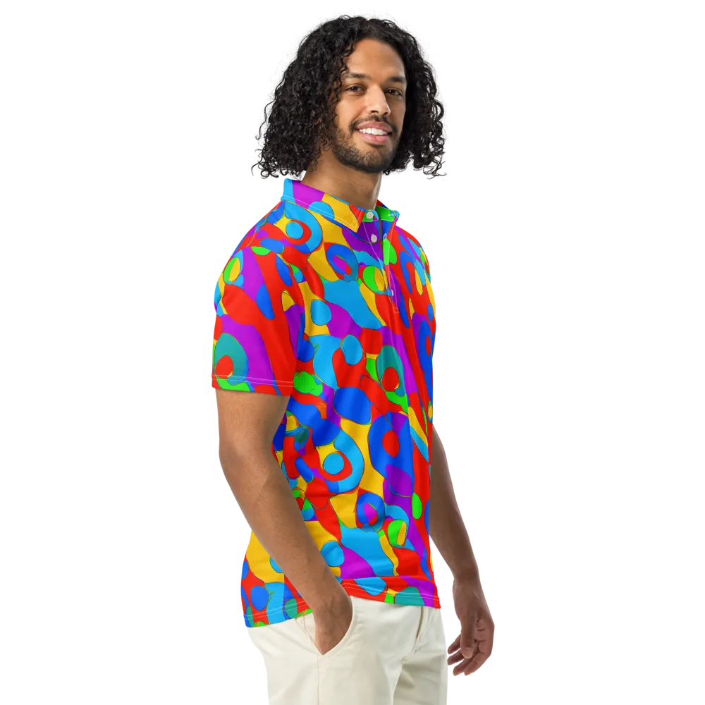 Acid Geometry on Men's Slim Fit Polo Shirt — Right Front