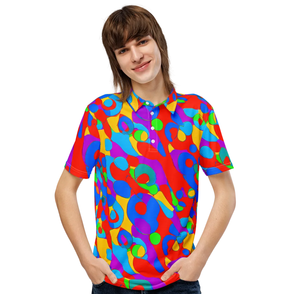 Acid Geometry on Men's Slim Fit Polo Shirt — Front