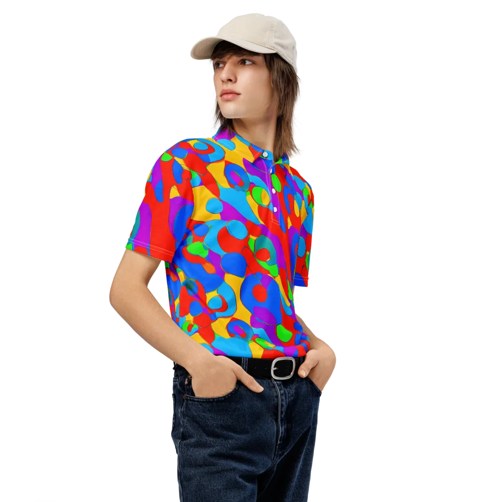 Acid Geometry on Men's Slim Fit Polo Shirt — Right Front