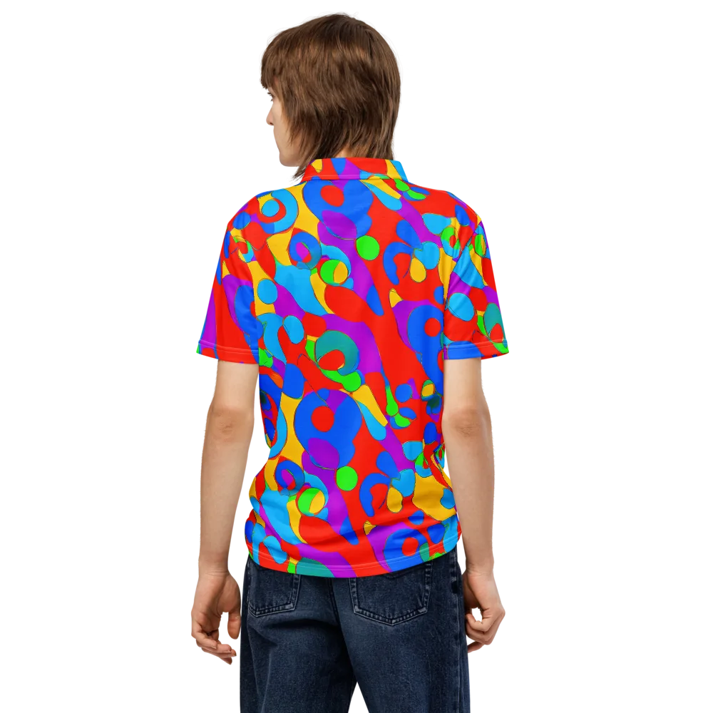 Acid Geometry on Men's Slim Fit Polo Shirt — Back