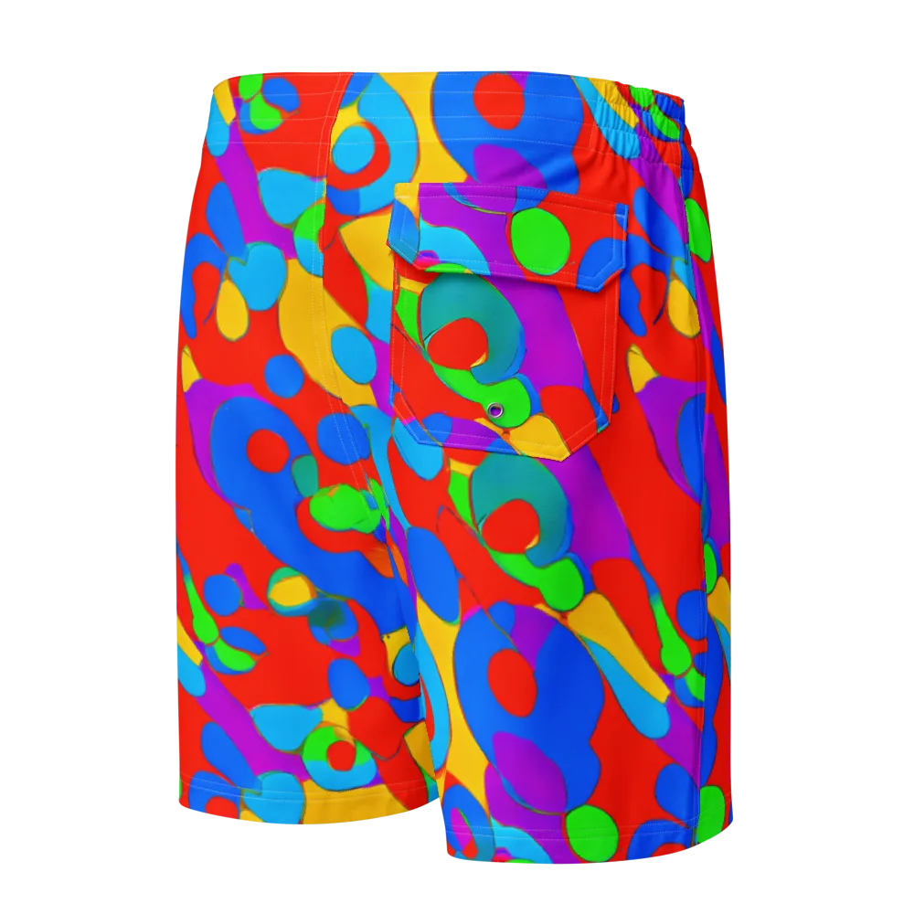 Acid Geometry on Men's Board Shorts — Back