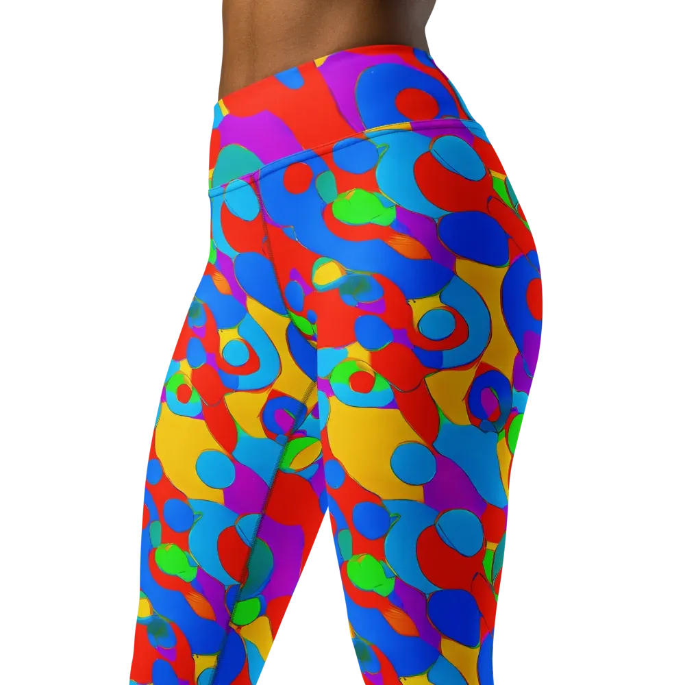 Acid Geometry on Yoga Leggings — Left Front