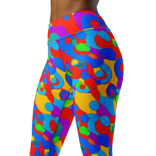 Acid Geometry on a Yoga Leggings