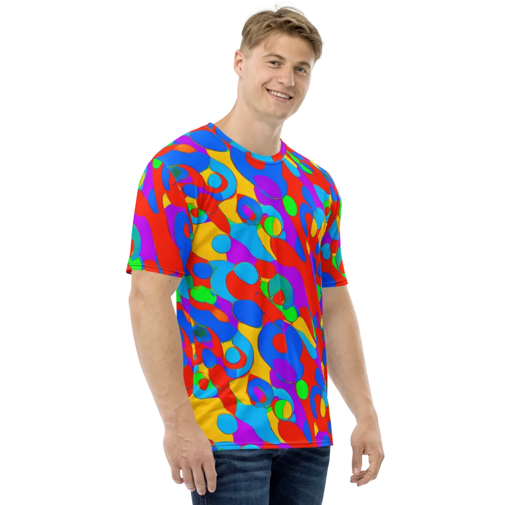 Acid Geometry on Men's Crew Neck T-Shirt — Right