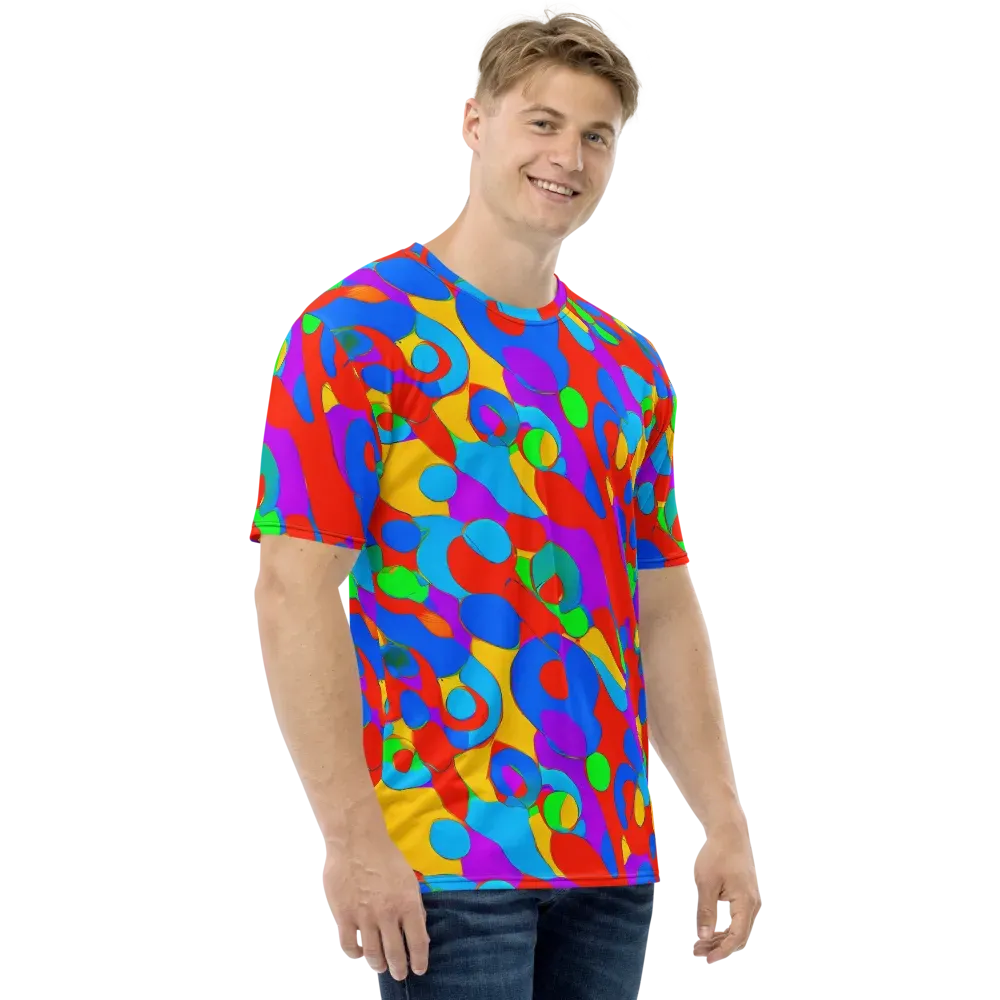 Acid Geometry on Men's Crew Neck T-Shirt — Right