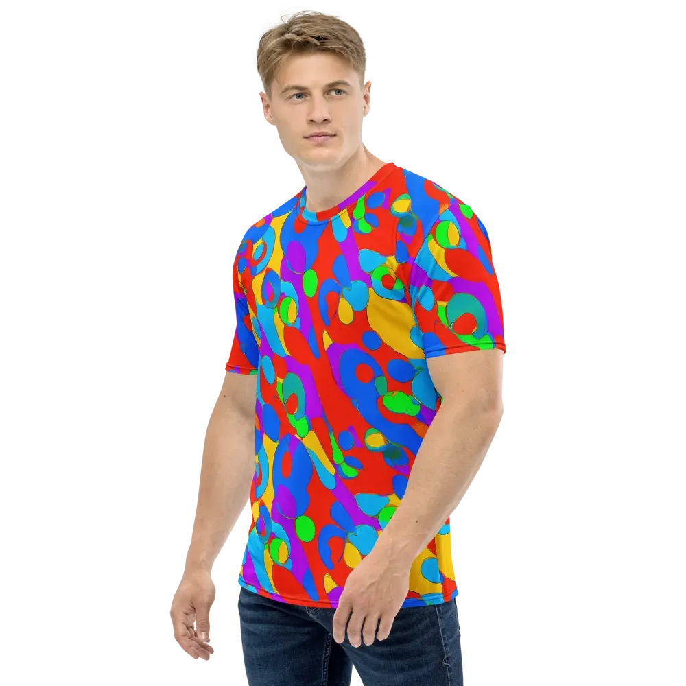 Acid Geometry on Men's Crew Neck T-Shirt — Left