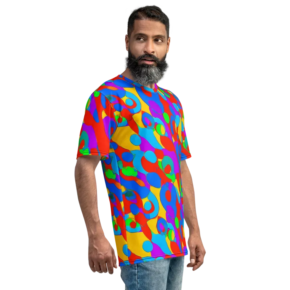Acid Geometry on Men's Crew Neck T-Shirt — Right