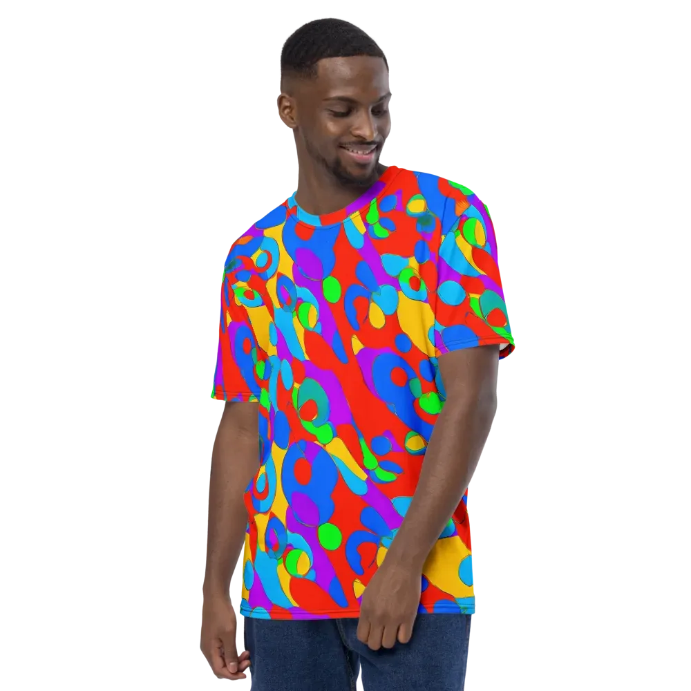 Acid Geometry on Men's Crew Neck T-Shirt — Left