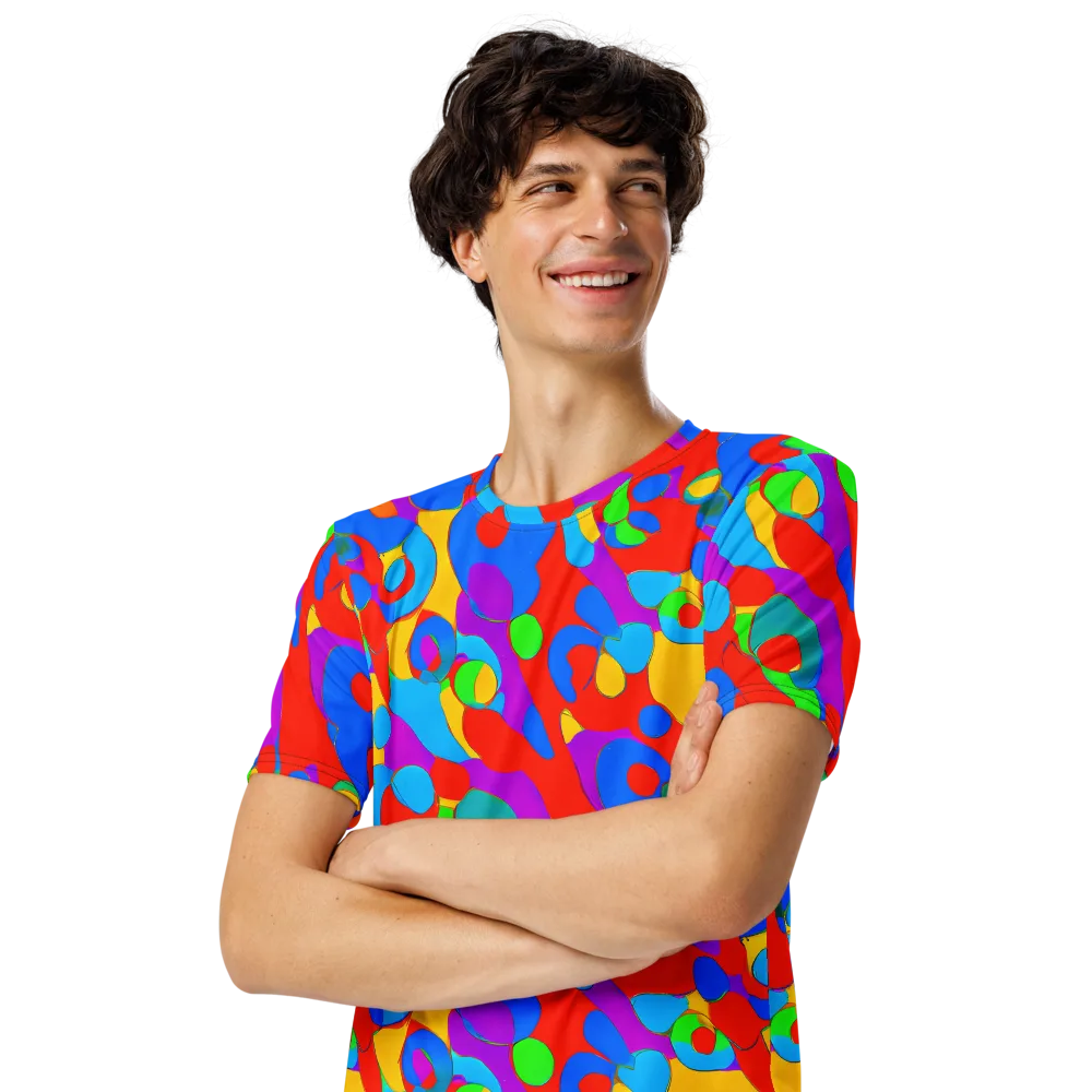 Acid Geometry on Men's Crew Neck T-Shirt — Left Front