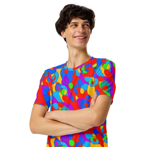 Acid Geometry on a Men's Crew Neck T-Shirt