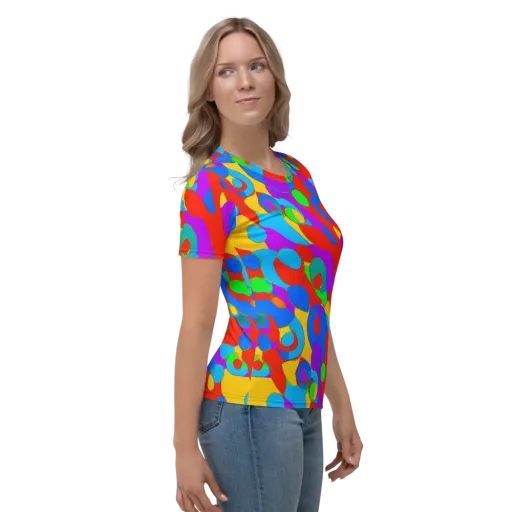 Acid Geometry on a Women's Crew Neck T-Shirt